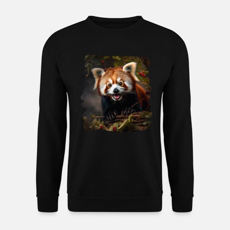 Kleiner Panda realistic Roter Panda Pandas - Unisex Pullover - Schwarz