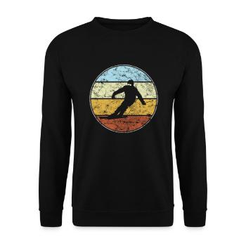 Ski retro - Unisex Pullover - Schwarz - Vorne - Alina (178cm) & Michal (187cm)