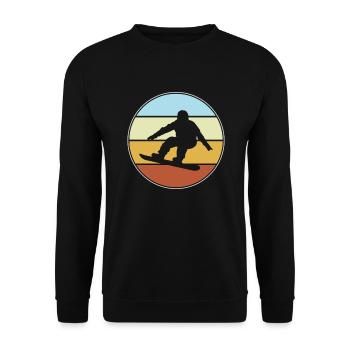 Snowboarding Retro - Unisex Pullover - Schwarz - Vorne - Alina (178cm) & Michal (187cm)