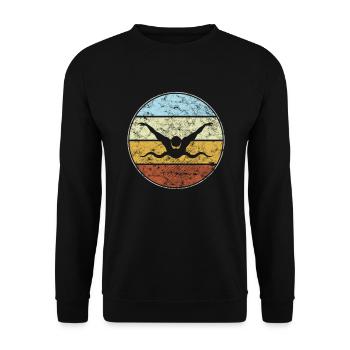Natation Rétro - Sweat-shirt Unisexe - noir - Devant - Alina (178cm) & Michal (187cm)