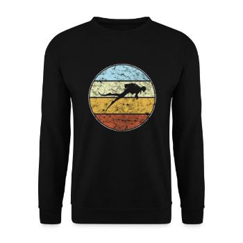 Tauchen Retro - Unisex Pullover - Schwarz - Vorne - Alina (178cm) & Michal (187cm)