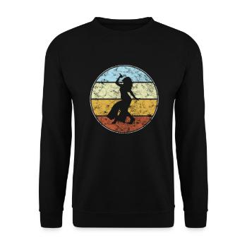 Chanter rétro - Sweat-shirt Unisexe - noir - Devant - Alina (178cm) & Michal (187cm)