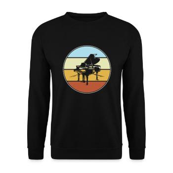Klavier Retro - Unisex Pullover - Schwarz - Vorne - Alina (178cm) & Michal (187cm)