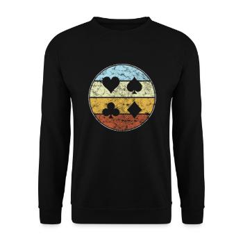 Poker Rétro - Sweat-shirt Unisexe - noir - Devant - Alina (178cm) & Michal (187cm)