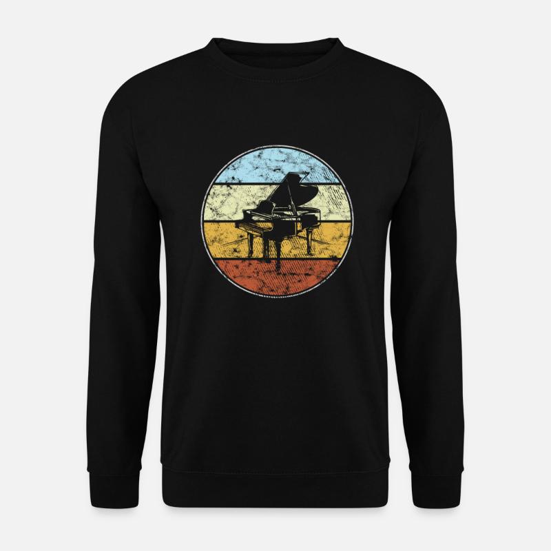 Klavier Retro - Unisex Pullover - Schwarz