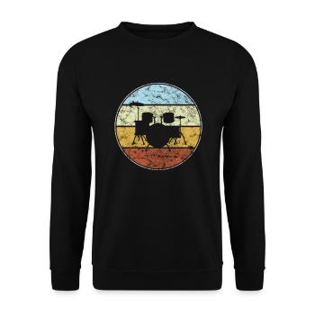 Batterie Rétro - Sweat-shirt Unisexe - noir - Devant - Alina (178cm) & Michal (187cm)