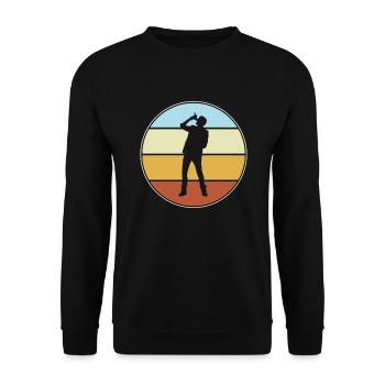 Chanteur Rétro - Sweat-shirt Unisexe - noir - Devant - Alina (178cm) & Michal (187cm)