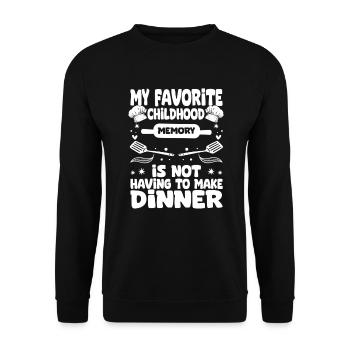 Mon souvenir d’enfance préféré est de ne pas avoir à faire - Sweat-shirt Unisexe - noir - Devant - Alina (178cm) & Michal (187cm)