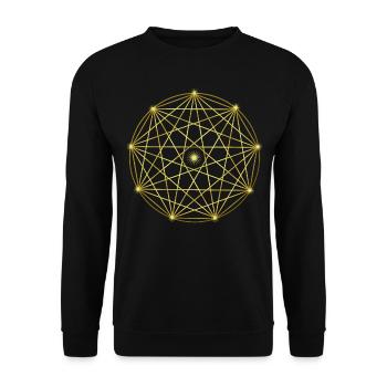 Graphique avec étoiles - géométrie - design abstrait - Sweat-shirt Unisexe - noir - Devant - Alina (178cm) & Michal (187cm)
