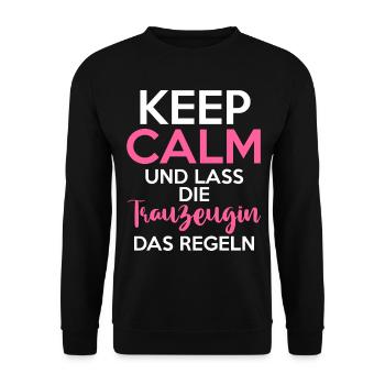Hochzeit Junggesellenabschied Trauzeugin - Unisex Pullover - Schwarz - Vorne - Alina (178cm) & Michal (187cm)