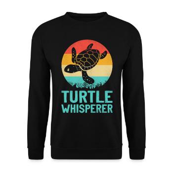Sea Turtle Tortoise Retro Vintage - Sweat-shirt Unisexe - noir - Devant - Alina (178cm) & Michal (187cm)