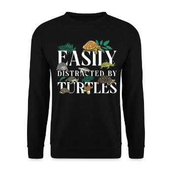 Sea Turtle Tortoise Easily - Unisex Pullover - Schwarz - Vorne - Alina (178cm) & Michal (187cm)