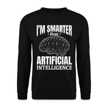 Ai Robotics - I'm Smarter Than Artificial Intellig - Unisex Pullover - Schwarz - Vorne - Alina (178cm) & Michal (187cm)