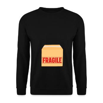 Paquet fragile - Annonce de bébé - Sweat-shirt Unisexe - noir - Devant - Alina (178cm) & Michal (187cm)