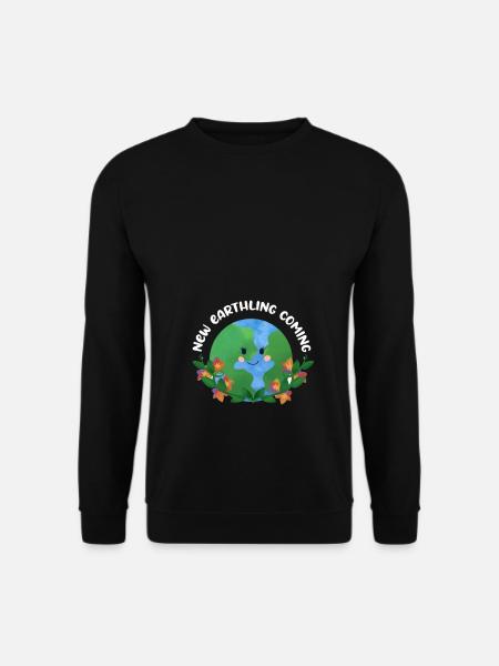 New Earthling Coming - Baby Announcement - Unisex Sweatshirt - black
