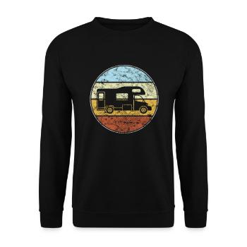 Camping-car rétro - Sweat-shirt Unisexe - noir - Devant - Alina (178cm) & Michal (187cm)