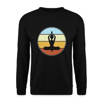 Yoga Retro - Unisex Pullover - Schwarz - Vorne - Alina (178cm) & Michal (187cm)