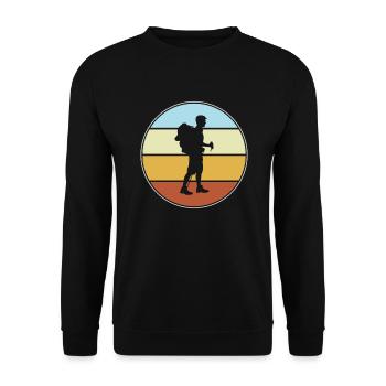 Hiking Retro - Unisex Sweatshirt - black - Front - Alina (178cm) & Michal (187cm)