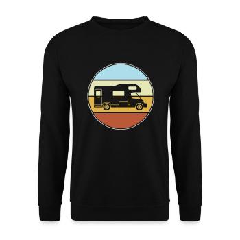 Camping-car rétro - Sweat-shirt Unisexe - noir - Devant - Alina (178cm) & Michal (187cm)