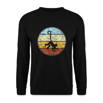 Singe Rétro - Sweat-shirt Unisexe - noir - Devant - Alina (178cm) & Michal (187cm)