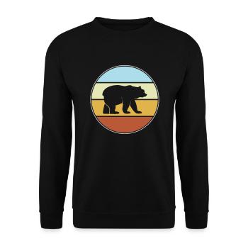 Bear Retro - Unisex Sweatshirt - black - Front - Alina (178cm) & Michal (187cm)