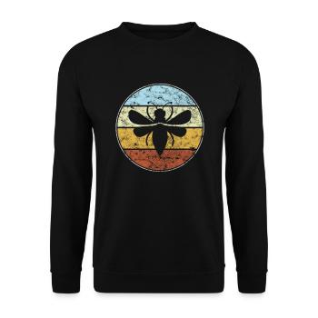 Biene Retro - Unisex Pullover - Schwarz - Vorne - Alina (178cm) & Michal (187cm)