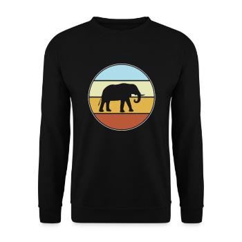 Elefant Retro - Unisex Pullover - Schwarz - Vorne - Alina (178cm) & Michal (187cm)