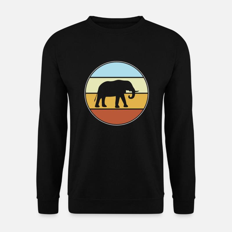 Elefant Retro - Unisex Pullover - Schwarz