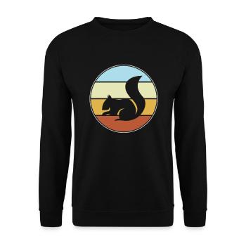 Squirrel Retro - Unisex Sweatshirt - black - Front - Alina (178cm) & Michal (187cm)