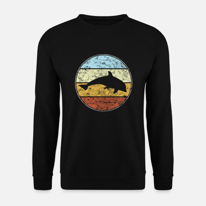 Dolphin Retro - Unisex Sweatshirt - black
