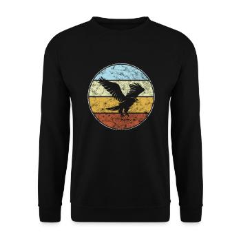 Adler Retro - Unisex Pullover - Schwarz - Vorne - Alina (178cm) & Michal (187cm)