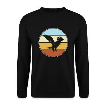 Adler Retro - Unisex Pullover - Schwarz - Vorne - Alina (178cm) & Michal (187cm)
