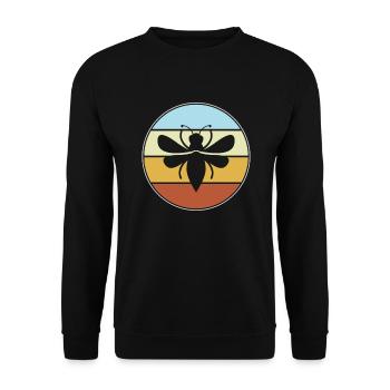 Biene Retro - Unisex Pullover - Schwarz - Vorne - Alina (178cm) & Michal (187cm)