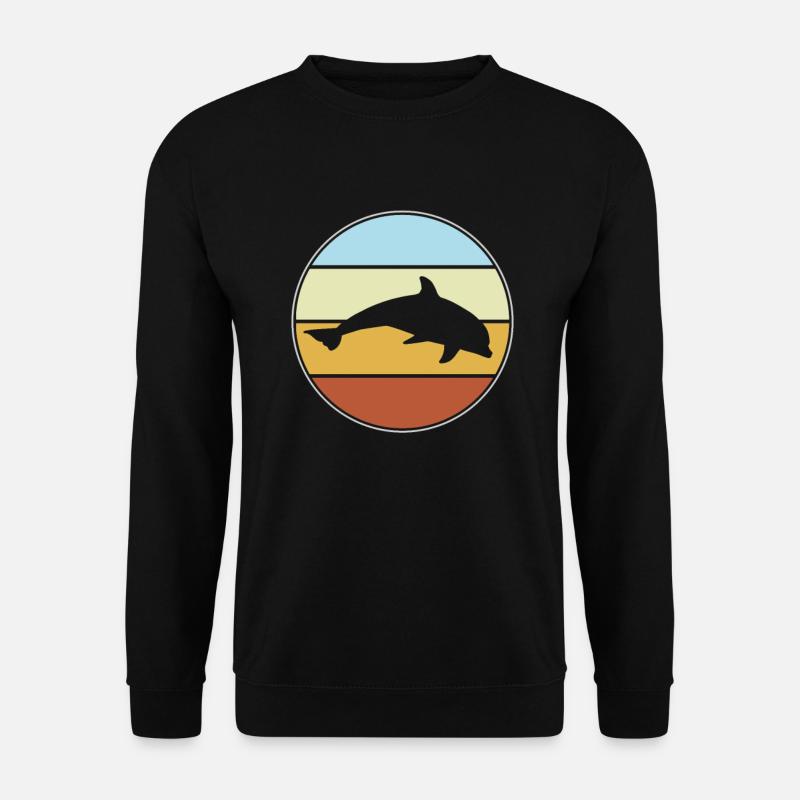 Dauphin Rétro - Sweat-shirt Unisexe - noir