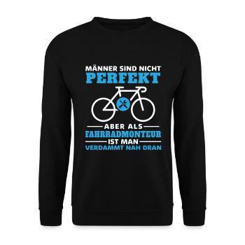 Fahrradwerkstatt Fahrradmonteur Fahrrad - Unisex Pullover - Schwarz - Vorne - Alina (178cm) & Michal (187cm)