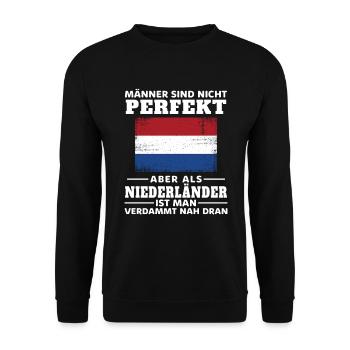 Holland Niederlande Niederländer Niederländisches - Unisex Pullover - Schwarz - Vorne - Alina (178cm) & Michal (187cm)