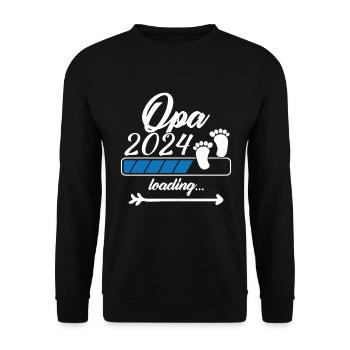 Opa in 2024 bitte warten - Unisex Pullover - Schwarz - Vorne - Alina (178cm) & Michal (187cm)