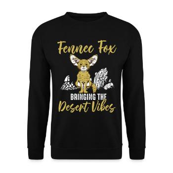 Fennec Foxes Desert Vibes Fennec Fox Owner - Unisex Sweatshirt - black - Front - Alina (178cm) & Michal (187cm)