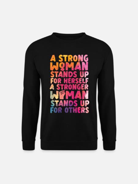 Feminist Watercolor A Strong Woman - Unisex Pullover - Schwarz