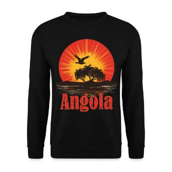 Angola Drapeau angolais Vintage Coucher de soleil Souvenir Fierté - Sweat-shirt Unisexe - noir - Devant - Alina (178cm) & Michal (187cm)