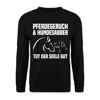 Pferde Pferdeliebhaber Hundeliebhaber Hunde - Unisex Pullover - Schwarz - Vorne - Alina (178cm) & Michal (187cm)