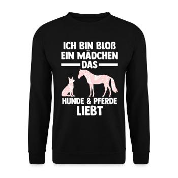 Hunde Pferdeliebhaber Hundeliebhaber Pferde - Unisex Pullover - Schwarz - Vorne - Alina (178cm) & Michal (187cm)