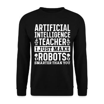 Artificial Intelligence Teacher - Unisex Pullover - Schwarz - Vorne - Alina (178cm) & Michal (187cm)