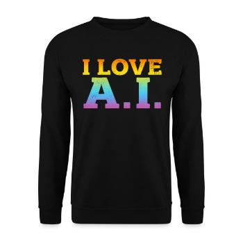 Ai Artificial Intelligence - I Love Ai - Unisex Pullover - Schwarz - Vorne - Alina (178cm) & Michal (187cm)