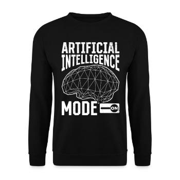 Artificial Intelligence Mode On - Unisex Pullover - Schwarz - Vorne - Alina (178cm) & Michal (187cm)