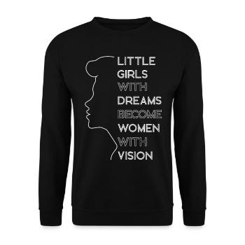 Petites filles féministes avec des rêves - Sweat-shirt Unisexe - noir - Devant - Alina (178cm) & Michal (187cm)