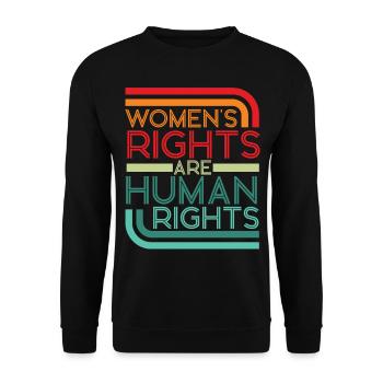 Feminist Retro Women's Rights Are - Unisex Pullover - Schwarz - Vorne - Alina (178cm) & Michal (187cm)