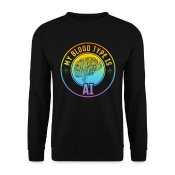 Artificial Intelligence - My Blood Type Is Ai - Unisex Pullover - Schwarz - Vorne - Alina (178cm) & Michal (187cm)