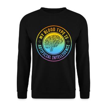 Machine Learning - My Blood Type Is Artificial Int - Unisex Sweatshirt - black - Front - Alina (178cm) & Michal (187cm)