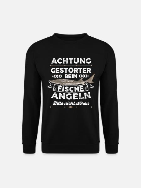 Vintage Angler Spruch Gestörter Beim Stör Angeln - Unisex Pullover - Schwarz